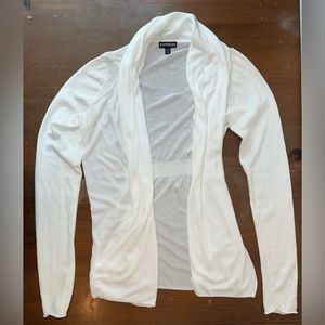 Express Women's White Open Front Cardigan Sweater Size Small